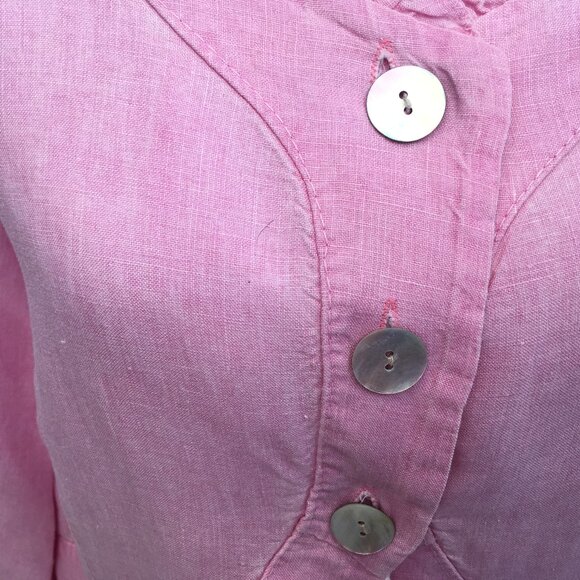 Hot Pink Linen Jacket or Top OS by JS Millenium - Picture 4 of 9